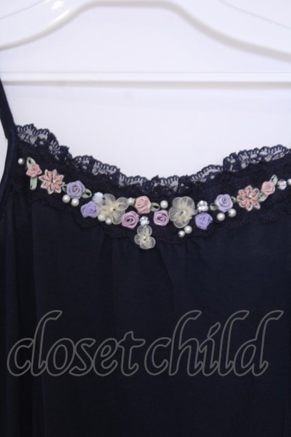 画像2: axes femme / ミニバラキャミ  ネイビー O-26-01-30-1038-AX-TO-IG-OS (2)