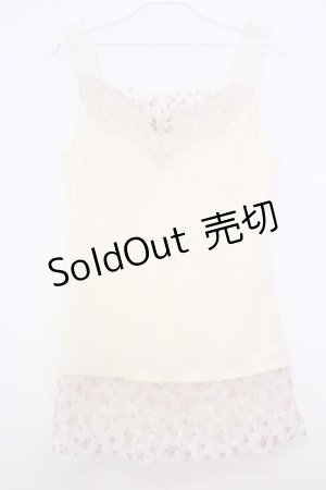 画像: axes femme / 花柄チュールレース使いタンク  アイボリー O-26-01-30-1040-AX-TO-IG-ZT0202D