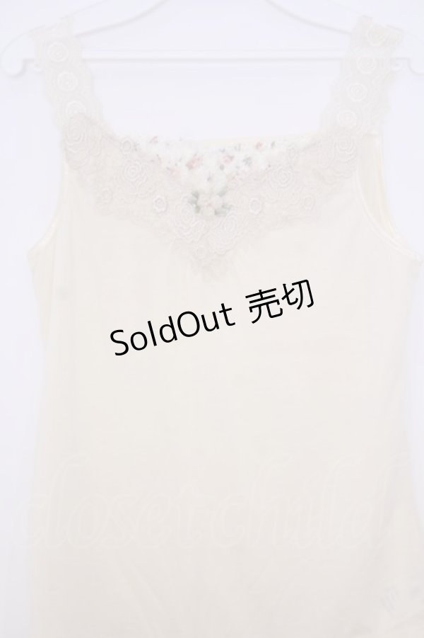 画像2: axes femme / 花柄チュールレース使いタンク  アイボリー O-26-01-30-1040-AX-TO-IG-ZT0202D (2)