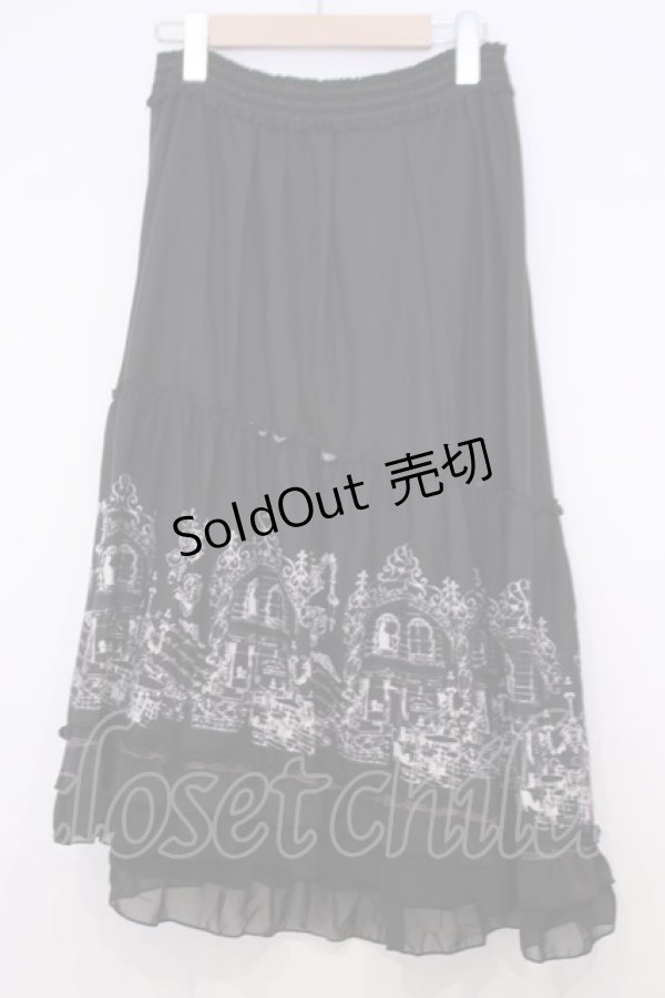 画像1: axes femme / パネル柄カットスカート  クロ O-26-01-30-1042-AX-SK-IG-ZT0202D (1)