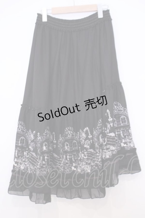 画像3: axes femme / パネル柄カットスカート  クロ O-26-01-30-1042-AX-SK-IG-ZT0202D (3)