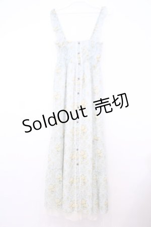 画像: axes femme / 釦開き総バラ柄ロングワンピース  ミント O-26-01-30-1045-AX-OP-IG-ZT0202D