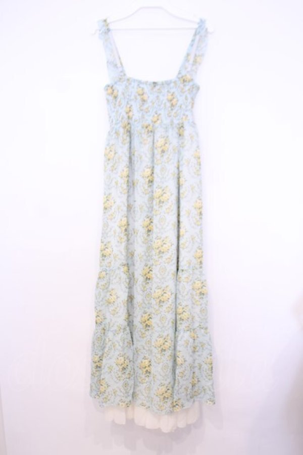 画像3: axes femme / 釦開き総バラ柄ロングワンピース  ミント O-26-01-30-1045-AX-OP-IG-OS (3)