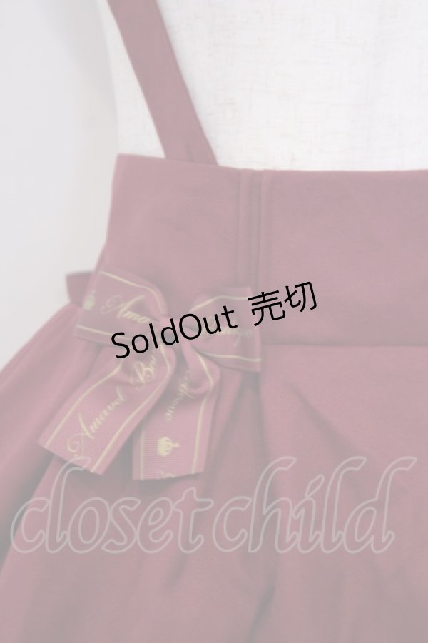 画像2: Amavel / ダブルリボンジャンパースカート M ワイン O-26-01-30-1007-CA-OP-OW-OS (2)