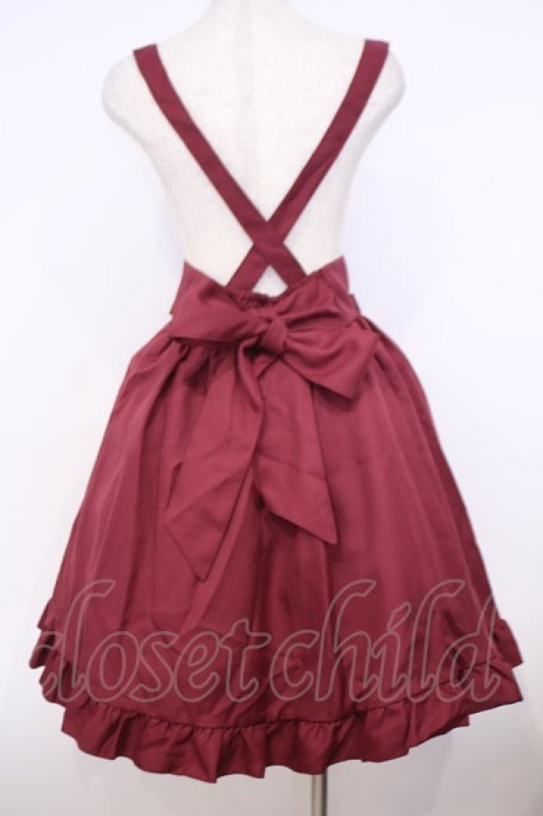 画像3: Amavel / ダブルリボンジャンパースカート M ワイン O-26-01-30-1007-CA-OP-OW-OS (3)