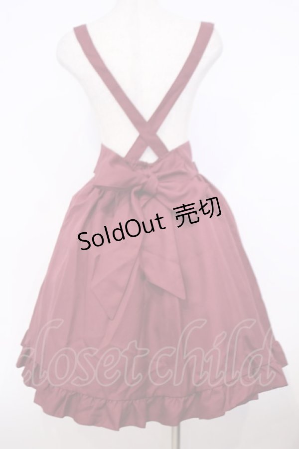 画像3: Amavel / ダブルリボンジャンパースカート M ワイン O-26-01-30-1007-CA-OP-OW-OS (3)