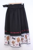 画像3: axes femme / ネコ柄パネルスカート M クロ O-26-01-30-1023-AX-SK-IG-OS (3)