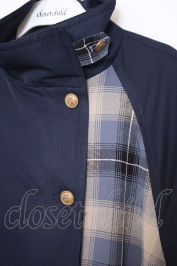 画像2: axes femme / バイカラーアシメロングコート  ネイビー O-26-01-30-1025-0-JA-IG-OS (2)