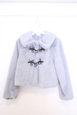 画像: axes femme / リボントグル釦ファーコート M サックス O-26-01-30-1028-0-CO-IG-ZT0202D