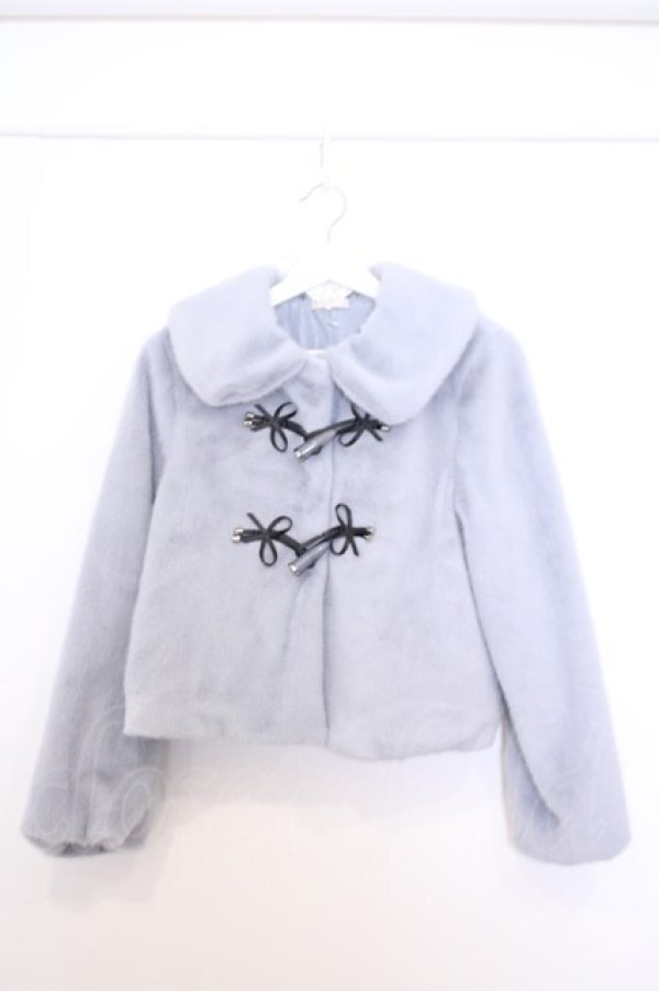 画像1: axes femme / リボントグル釦ファーコート M サックス O-26-01-30-1028-0-CO-IG-ZT0202D (1)