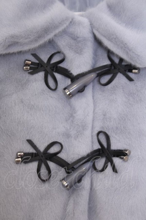 画像2: axes femme / リボントグル釦ファーコート M サックス O-26-01-30-1028-0-CO-IG-ZT0202D (2)