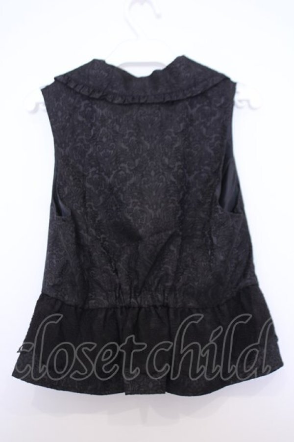 画像3: axes femme / フリルジャガードベスト  クロ O-26-01-30-1030-0-TO-IG-OS (3)