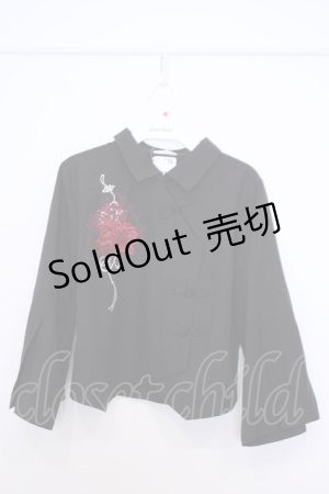 画像: axes femme / 彼岸花柄ショートシャツ F クロ O-26-01-30-1031-AX-BL-IG-ZT0202D