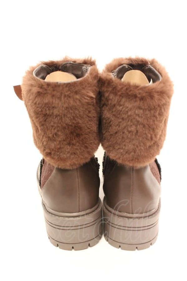 画像3: m petit by misako / ファー付きブーツ LL ブラウン O-26-01-30-091-LO-SH-YM-ZTK034 (3)