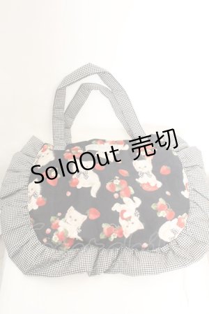 画像: alcali × misako aoki / サイベリアンストロベリートートバッグ  クロ O-26-01-30-094-LO-BG-IG-ZT0204J