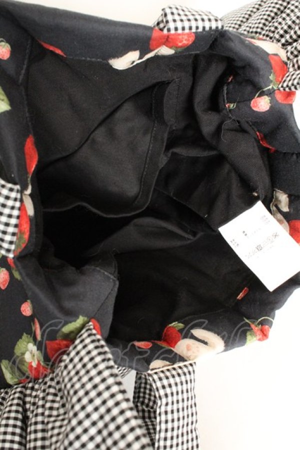 画像3: alcali × misako aoki / サイベリアンストロベリートートバッグ  クロ O-26-01-30-094-LO-BG-IG-OS (3)