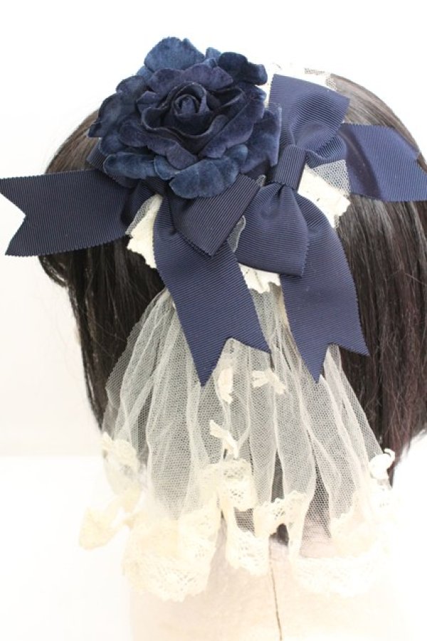 画像2: BABY,THE STARS SHINE BRIGHT / アントワーヌブーケカチューシャ  ネイビー×オフシロ O-26-01-30-014-BA-AC-IG-OS (2)