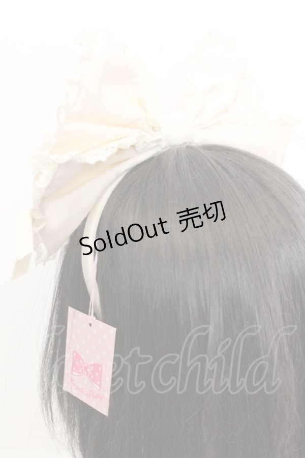 画像2: Angelic Pretty / エターナルフリルリボンカチューシャ  オフシロ O-26-01-30-018-AP-AC-IG-ZT0204J (2)