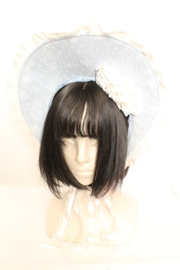 画像1: BABY,THE STARS SHINE BRIGHT / 雪の女王〜妖精が舞い降りる白い国〜柄ボンネット  サックス O-26-01-30-032-BA-AC-IG-OS (1)