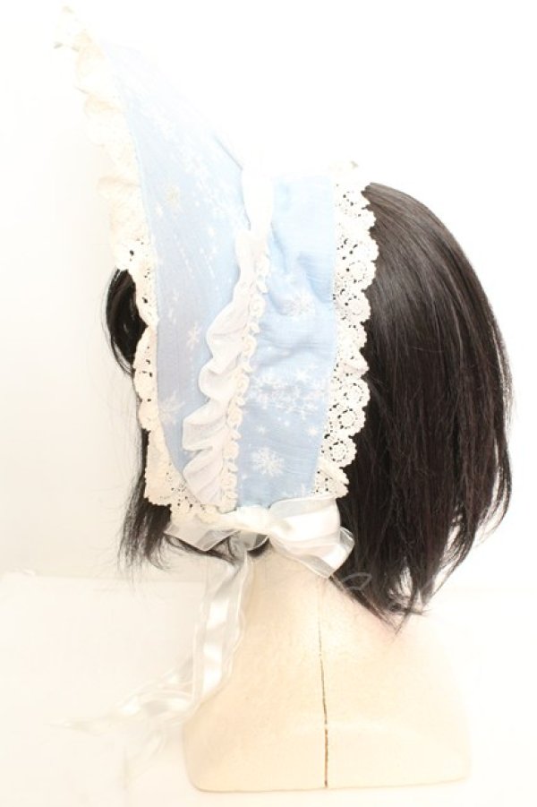 画像3: BABY,THE STARS SHINE BRIGHT / 雪の女王〜妖精が舞い降りる白い国〜柄ボンネット  サックス O-26-01-30-032-BA-AC-IG-OS (3)