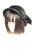 画像1: Fi.n.t  / ベロアリボンクラシカルボーラーハット  クロ O-26-01-30-038-LO-AC-IG-OS (1)