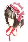 画像1: axes femme kawaii / タータンチェックヘッドドレス  アカ O-26-01-30-005-AX-AC-IG-OS (1)
