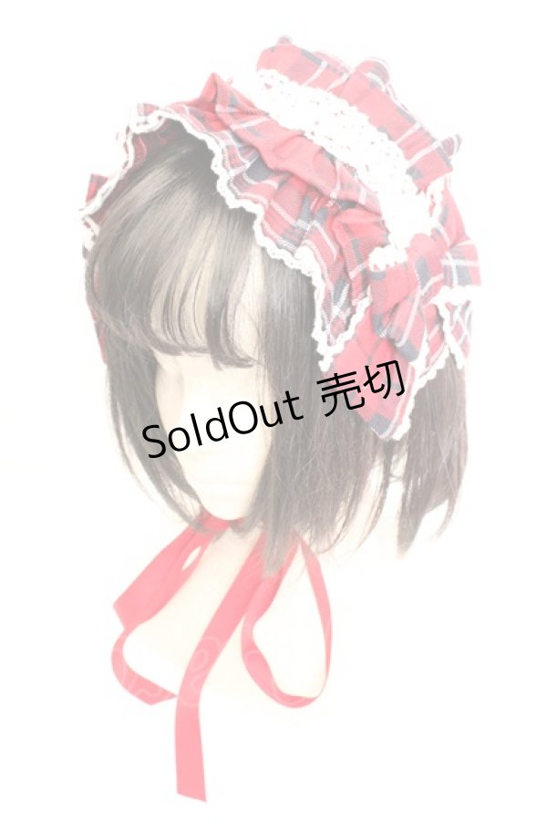 画像1: axes femme kawaii / タータンチェックヘッドドレス  アカ O-26-01-30-005-AX-AC-IG-ZT0204J (1)