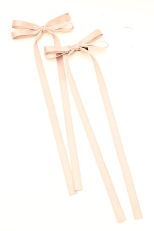 画像: Fi.n.t / サテンロングリボンヘアクリップセット  ピンク O-26-01-30-042-CA-AC-IG-OS