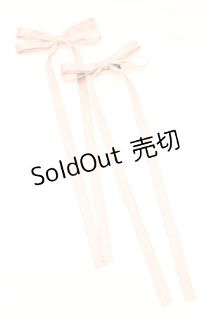 画像: Fi.n.t / サテンロングリボンヘアクリップセット  ピンク O-26-01-30-042-CA-AC-IG-ZT610-F001