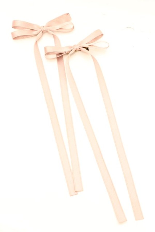 画像1: Fi.n.t / サテンロングリボンヘアクリップセット  ピンク O-26-01-30-042-CA-AC-IG-OS (1)