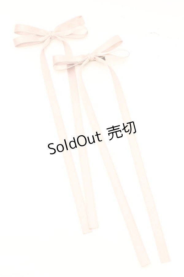 画像1: Fi.n.t / サテンロングリボンヘアクリップセット  ピンク O-26-01-30-042-CA-AC-IG-ZT610-F001 (1)