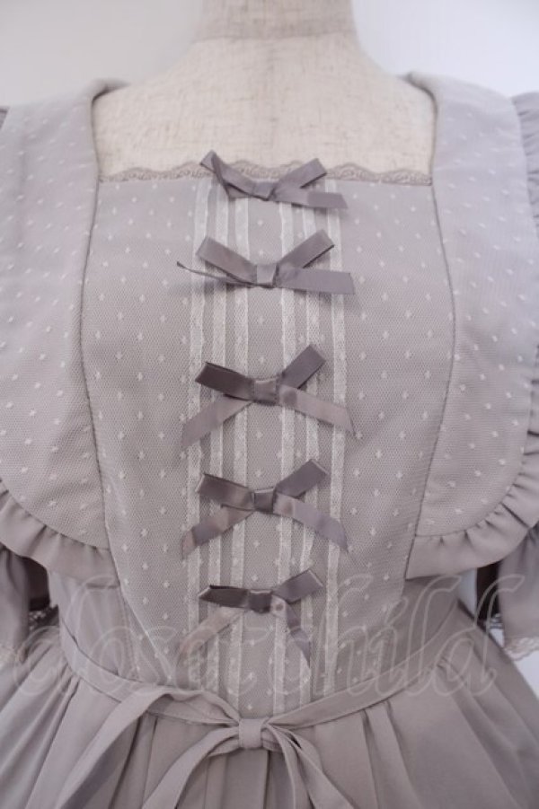 画像2: axes femme kawaii / プチリボンワンピース  グレー O-26-01-31-048-AX-OP-IG-OS (2)