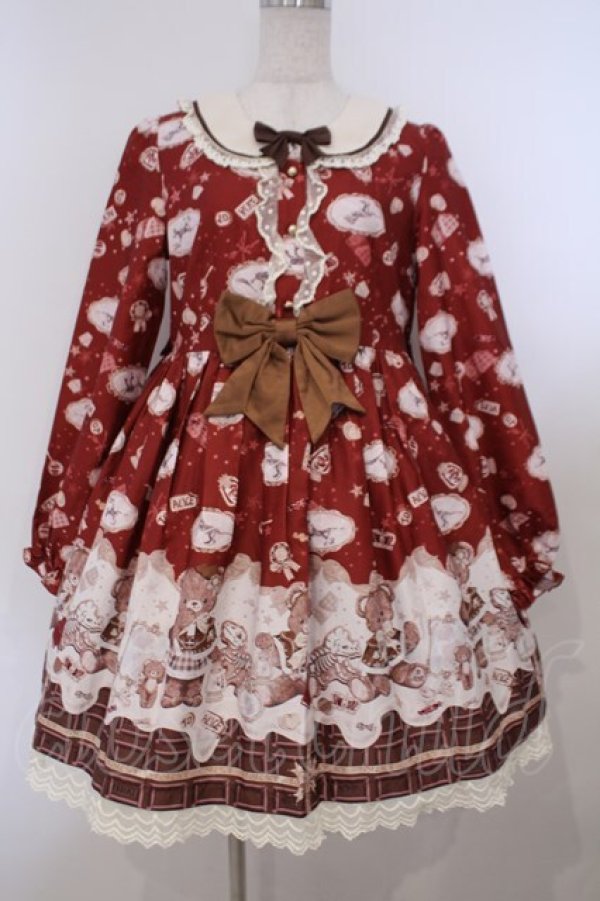 画像1: To Alice / メルティチョコベアワンピース M アカ O-26-01-31-052-LO-OP-YM-OS (1)