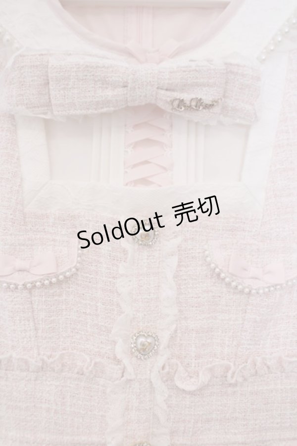 画像2: LIZ LISA / リボンツイードサーキュラーワンピース 0 ピンクｘシロ O-26-01-31-056-LO-OP-YM-OS (2)