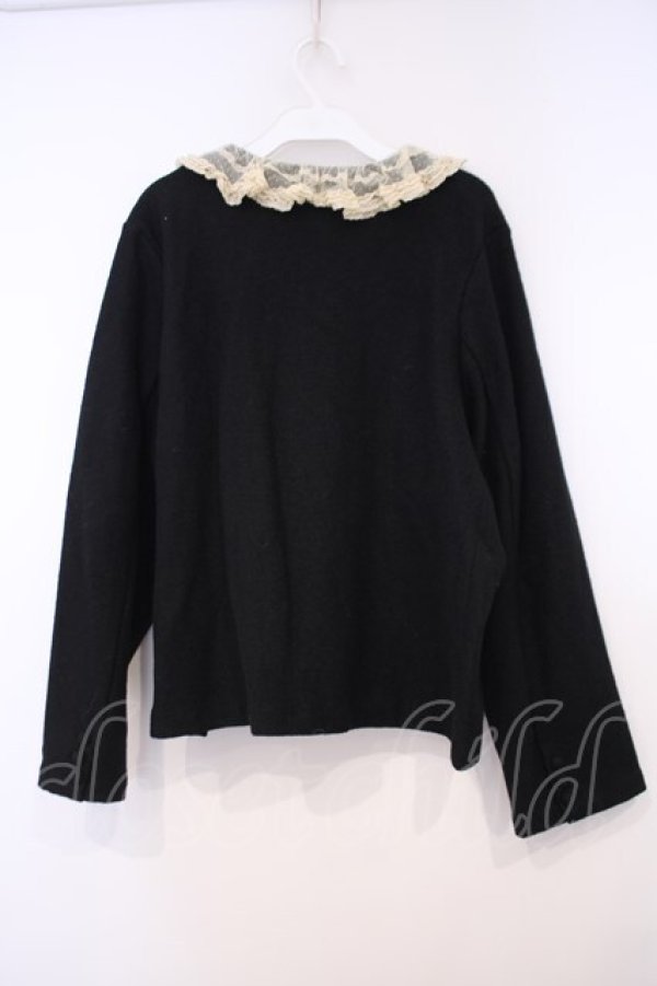 画像4: PINK HOUSE / ドットチュール襟カーディガン【お直しあり】  クロ O-26-01-31-058-LO-TO-IG-OS (4)