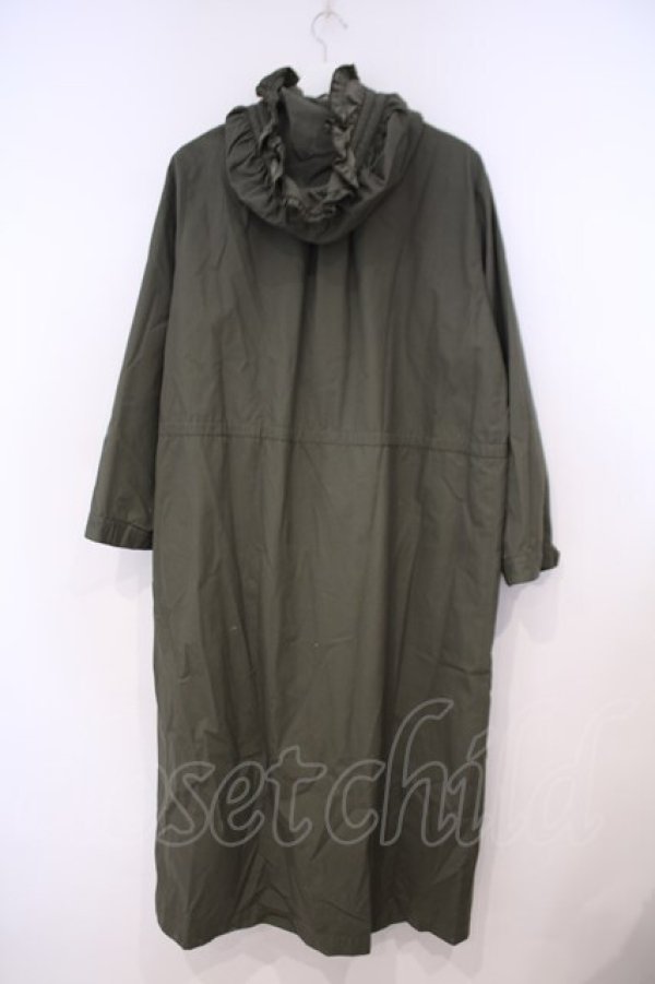 画像3: KANEKO ISAO / フリルフードロングコート  グリーン O-26-01-31-059-EL-CO-IG-OS (3)