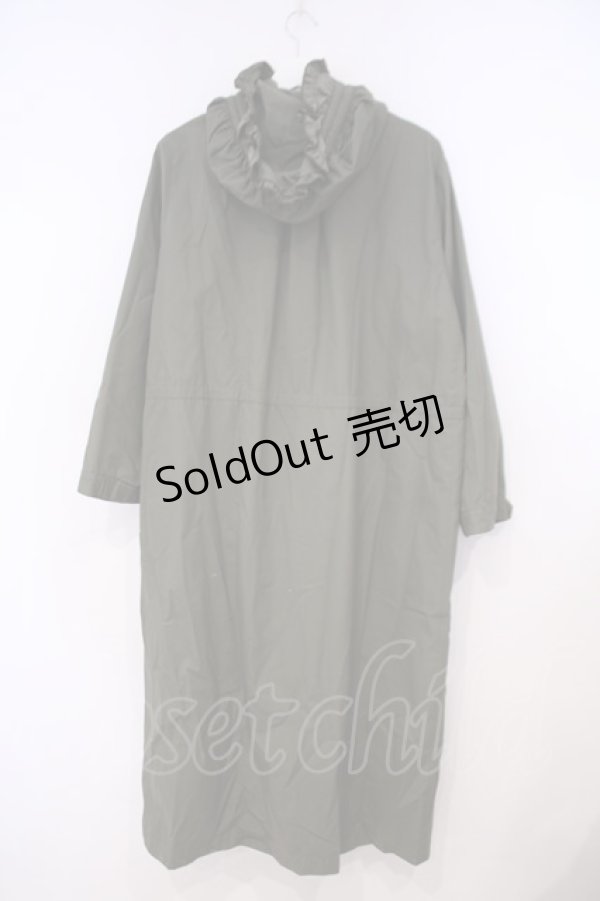 画像3: KANEKO ISAO / フリルフードロングコート  グリーン O-26-01-31-059-EL-CO-IG-ZTC066 (3)