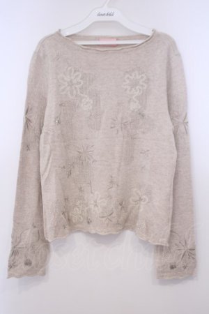 画像: TOMATSU / フラワーニット 40 アイボリー O-26-01-31-063-LO-TO-IG-OS