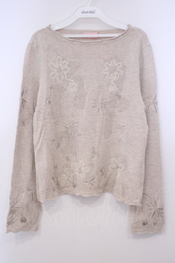 画像1: TOMATSU / フラワーニット 40 アイボリー O-26-01-31-063-LO-TO-IG-OS (1)