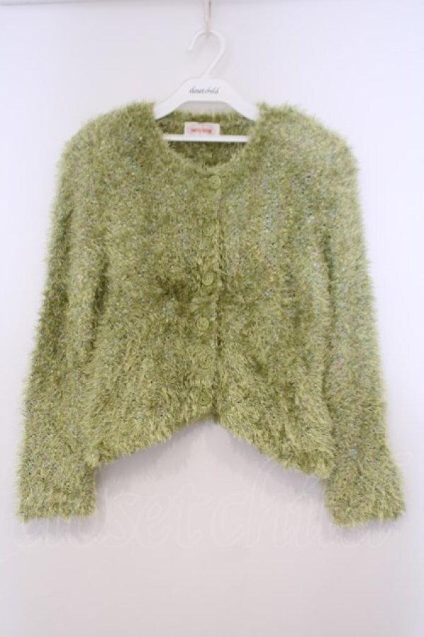 画像1: TOMATSU / フェザーネップカーディガン  グリーン O-26-01-31-065-LO-TO-IG-OS (1)