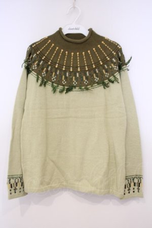 画像: TOMATSU / フリンジニット 38 グリーン O-26-01-31-067-LO-TO-IG-OS