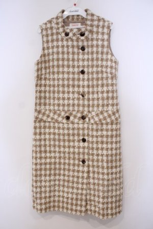 画像: TOMATSU / ツイードジャンパースカート 40 キャメル O-26-01-31-070-LO-OP-IG-OS