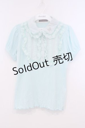 画像: ALGONQUINS / ラウンドヨークカットブラウス 1 ミントブルー O-26-01-31-007-AL-TO-OW-OS