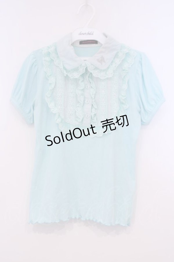 画像1: ALGONQUINS / ラウンドヨークカットブラウス 1 ミントブルー O-26-01-31-007-AL-TO-OW-OS (1)