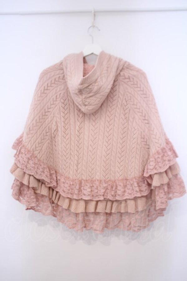 画像4: PINK HOUSE / レース使いリバーシブルニットポンチョ  ピンク O-26-01-31-078-LO-JA-IG-OS (4)