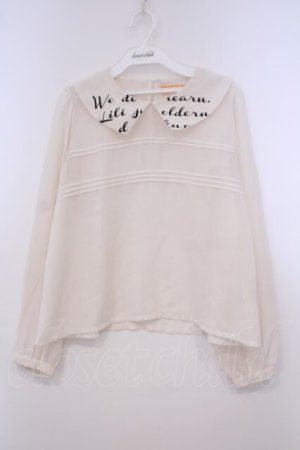 画像: Fi.n.t / 英字pt襟プルブラウス F アイボリー O-26-01-31-008-CA-BL-OW-OS