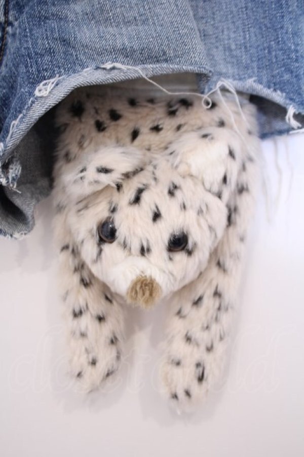 画像2: Candy Stripper / ぬいぐるみレイヤードショートパンツ  インディゴ×アイボリー O-26-01-31-081-PU-PA-IG-OS (2)