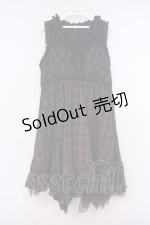 画像: ALGONQUINS / ワッシャーチェックジャンパースカート F パープル系 O-26-01-31-010-AL-OP-OW-ZT0203E