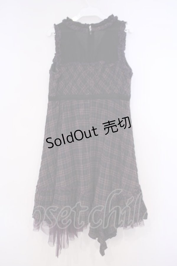 画像4: ALGONQUINS / ワッシャーチェックジャンパースカート F パープル系 O-26-01-31-010-AL-OP-OW-ZT0203E (4)