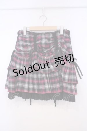 画像: ALGONQUINS / ドロストチェックスカート F ピンクｘブラック O-26-01-31-013-AL-SK-OW-OS